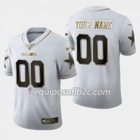 Camiseta Hombre NFL Dallas Cowboys Personalizar Nike Blanco Golden Edition 100th